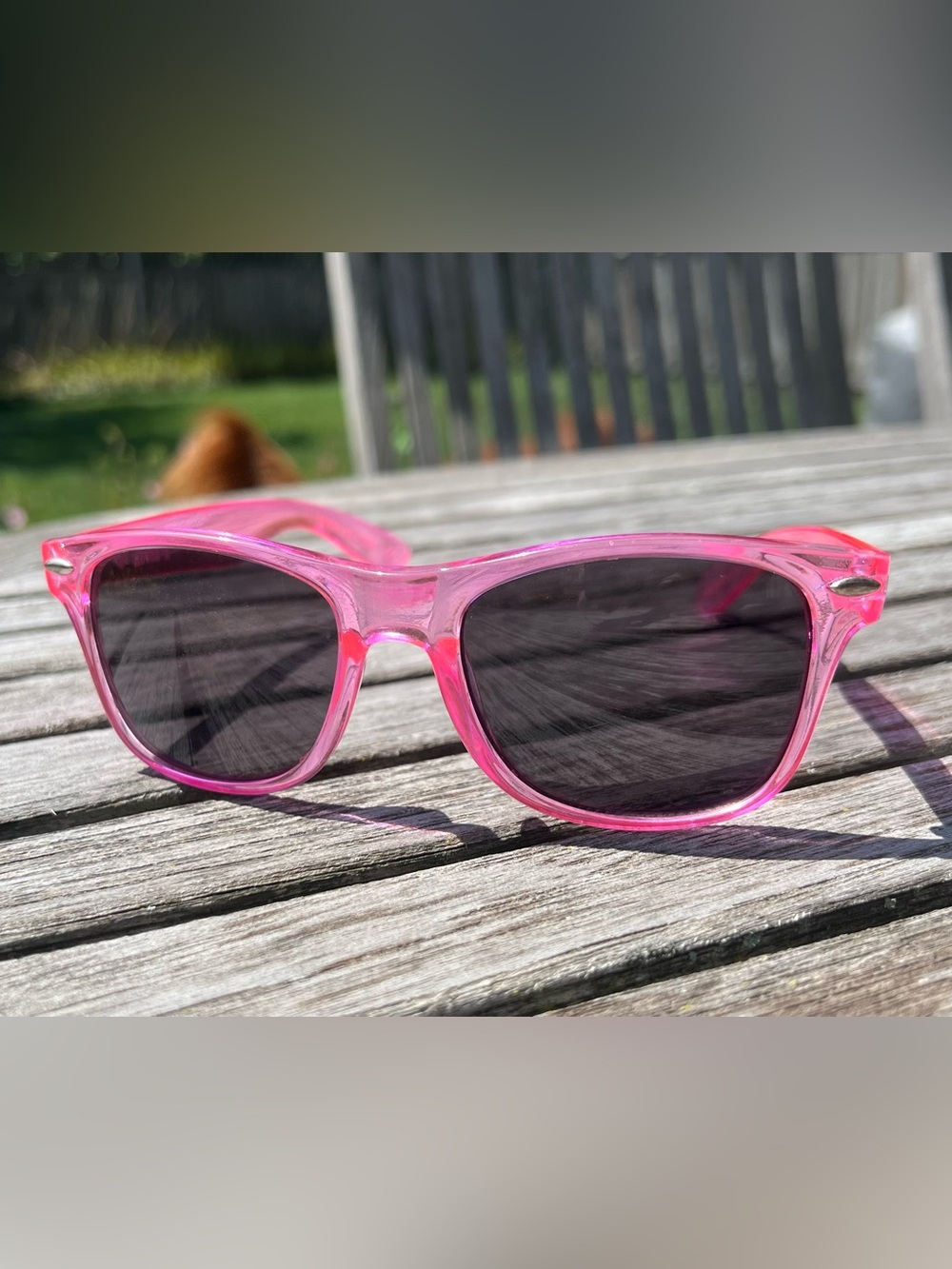 PINK Victoria's Secret Transparent Pink Frame Sunglasses with Dark Lenses